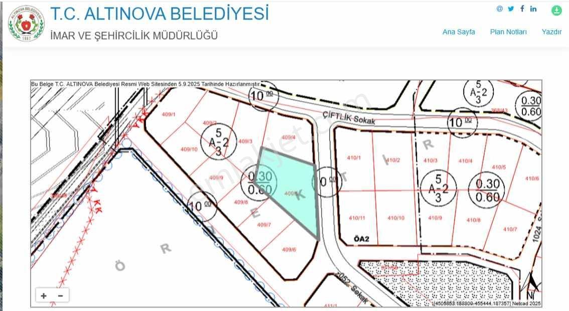 Re/max Şehir'den Altınova Çavuşçiftliği Satılık 834m2 Arsa - Görsel 16