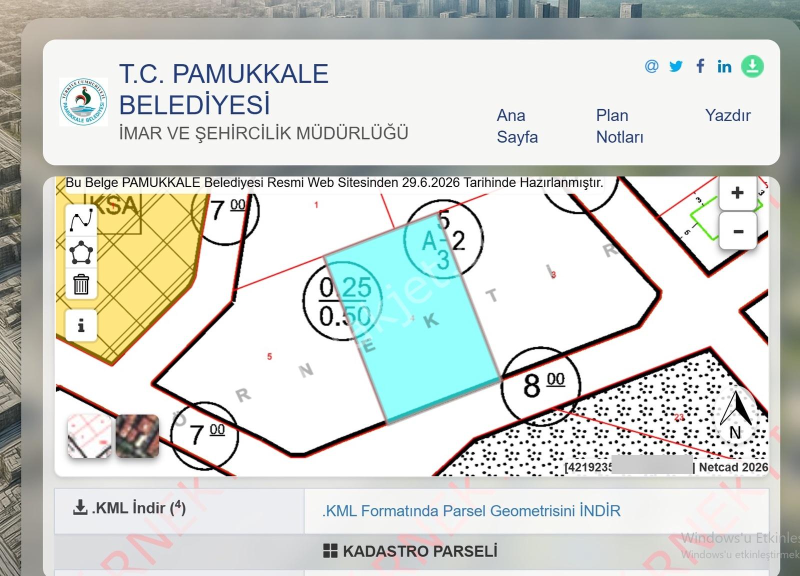 Lobby Fortis'ten Pamukkale Gözlerde 700m2 Satılık Arsa