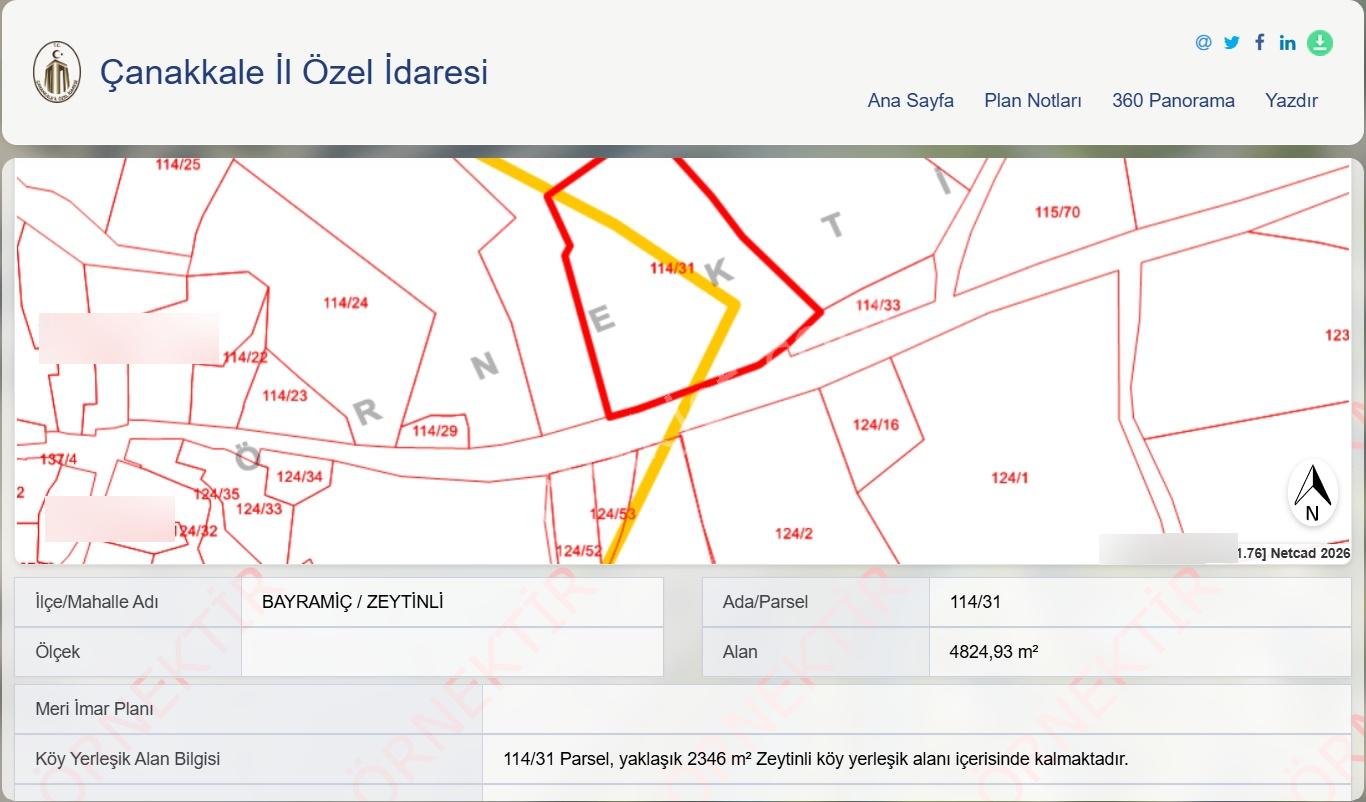 Kazdağları Eteklerinde %80 İmarlı, Yollu, 4825m2 Müstakil Parsel - Görsel 5