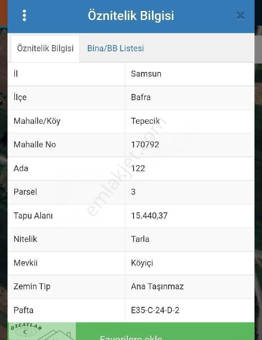Satılık Bafra Tepecik Köyü Tarla 15. 440 M2 - Görsel 3