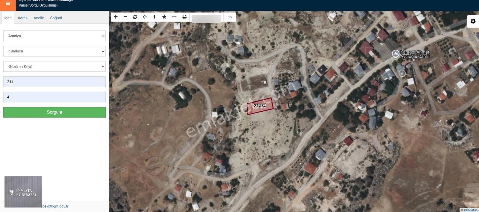 Antalya Kumluca Güzörende Adrasan-olympos Aksında Satılık Arsa