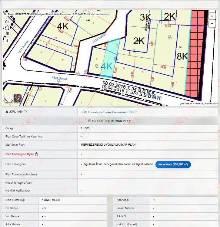Remax Model Den Saltak Caddesinde 165m² 4 Kat Konut İmarlı Arsa