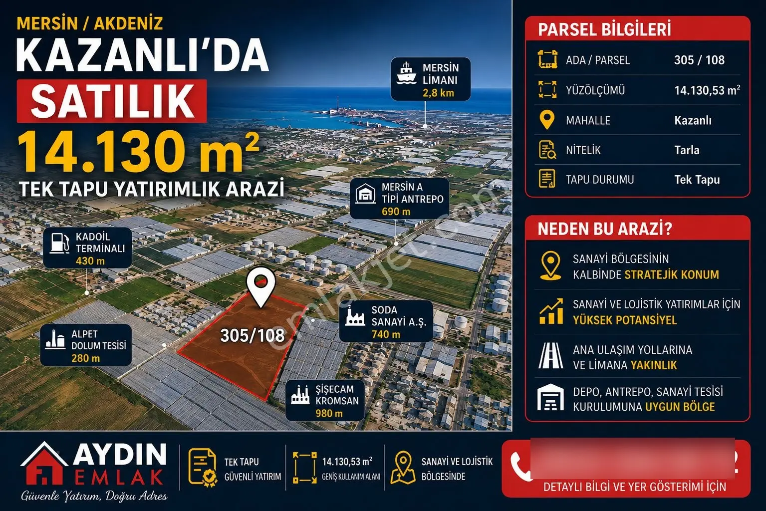 Aydın'dan Kazanlı'da Limana Yakın 14 Dönüm Satılık Yüksek Sera - Görsel 3