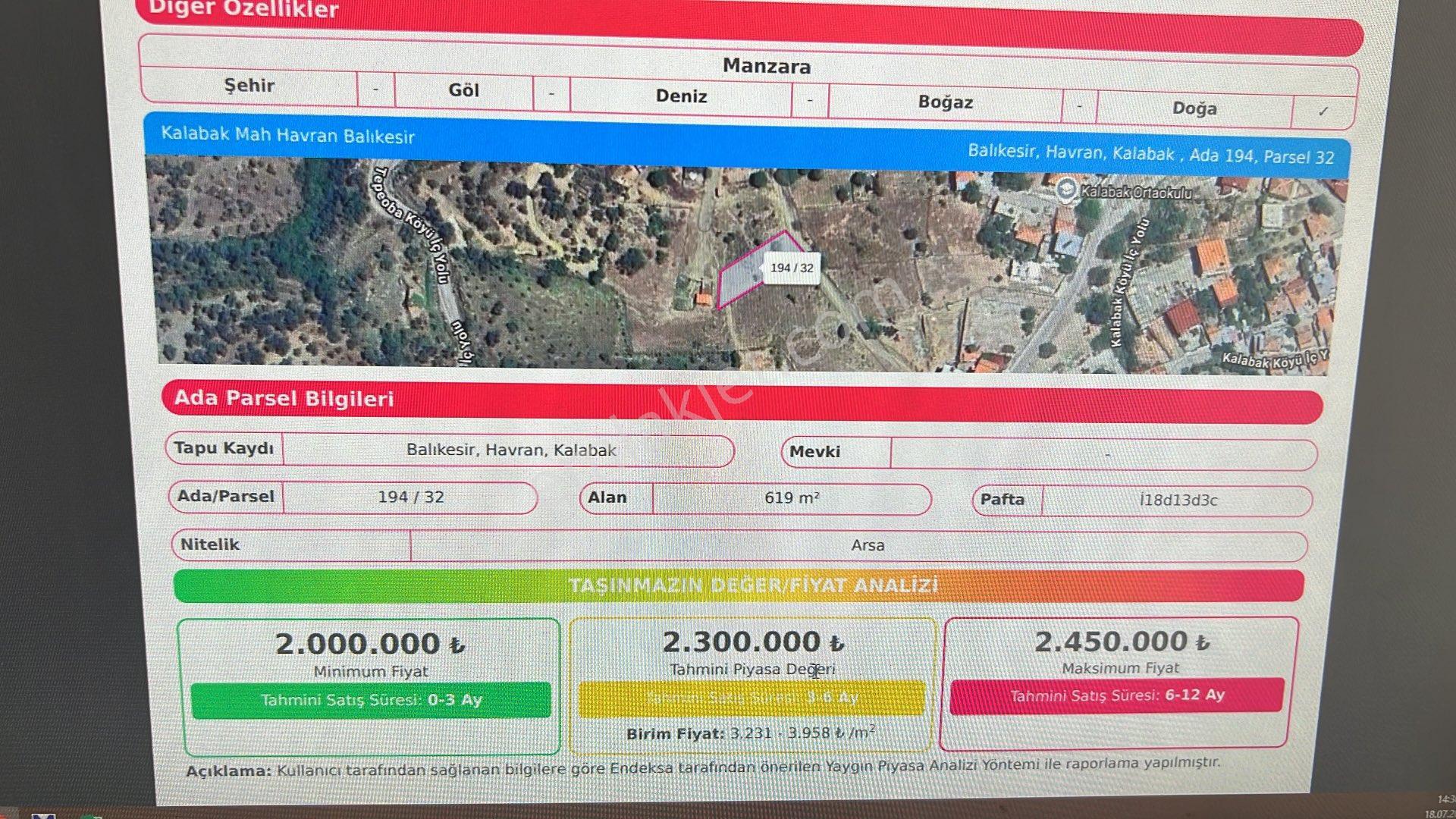 Havran Kalabak’ta %40 İmarlı | 619 M² | 2.5 Kat İzinli | Doğa Manzaralı Fırsat Arsa - Görsel 2