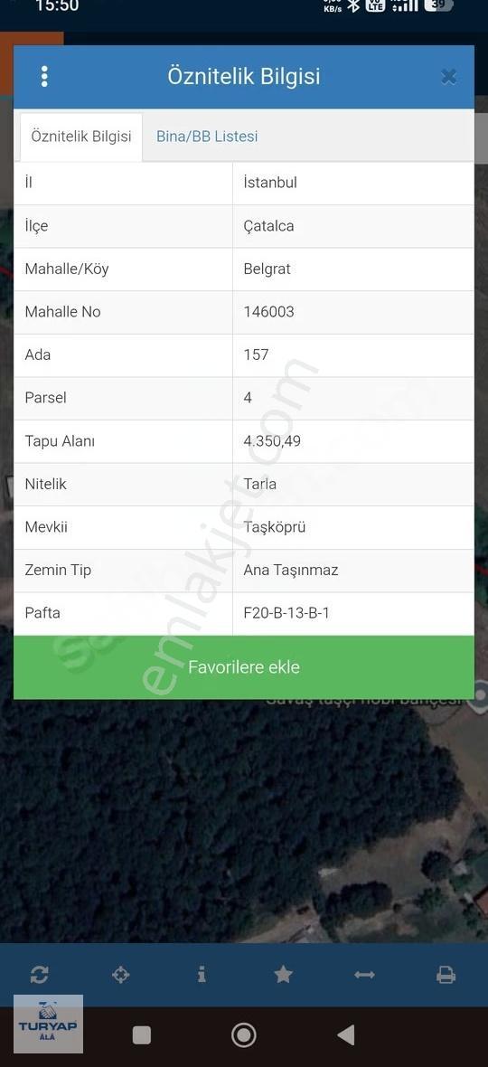 TURYAP ÂLÂ GAYRİMENKULDEN ÇATALCA BELGRAT TEK TAPU SATILIK - Görünüm 5