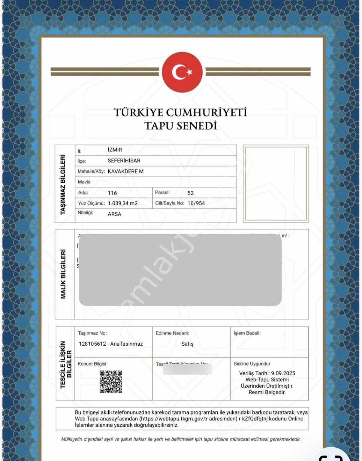 SEFERİHİSAR KAVAKDERE KÖY İÇİ İMARLI 4 VİLLALIK FIRSAT ARSA - Görünüm 3