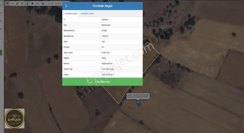 İPEKYOLU GAYRİMENKULDEN ÜREĞİLDE 2.281 M2 SATILIK TARLA - Görünüm 2