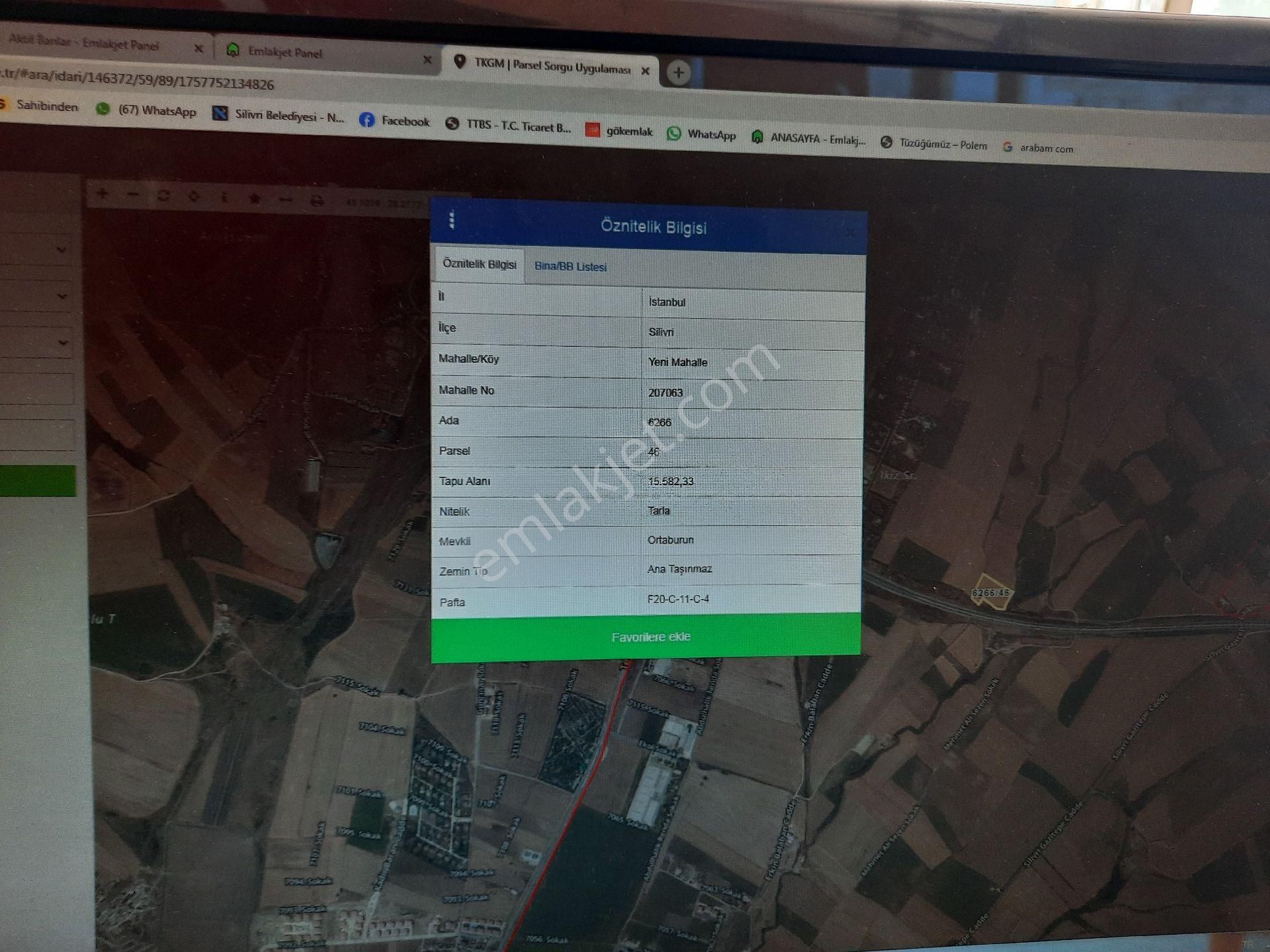 Silivri Alibey Mah. Otoyoluna Cepheli 1920m Hisseli Satılk Tarla - Görsel 10