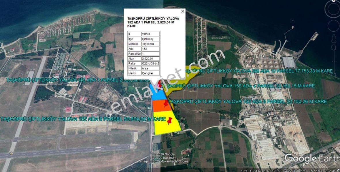 Çiftlikköy Taşköprü Bld. (Taşköprü Yeni) Satılık Sanayi İmarlı TAŞKÖPRÜ DE SANAYİ İMARLI 178.813 M KARE ARSA