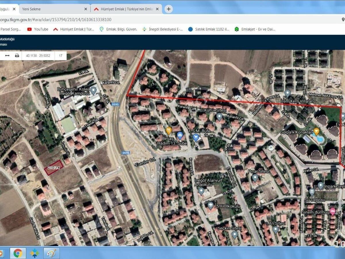 Emlakcidan Bursa Inegol Fatih Mahallesi Satilik Konut Imarli 1 250 000 Tl 9193146