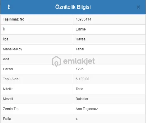 Edirne Havsa Tahal Köyünde Satılık Tarla - 3