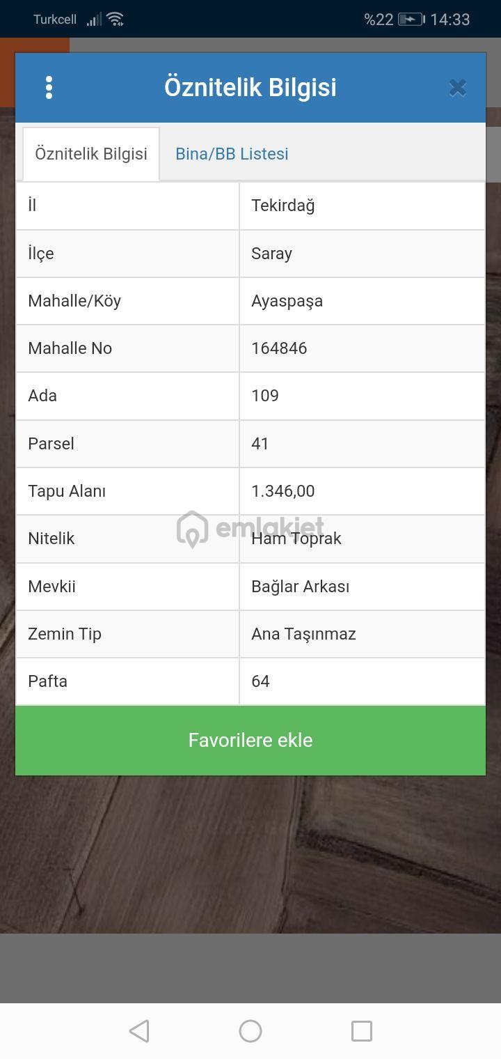Tekırdag Saray Ayaspaşa Mahallesinde Satılık 1346 M2 Tarla - 4