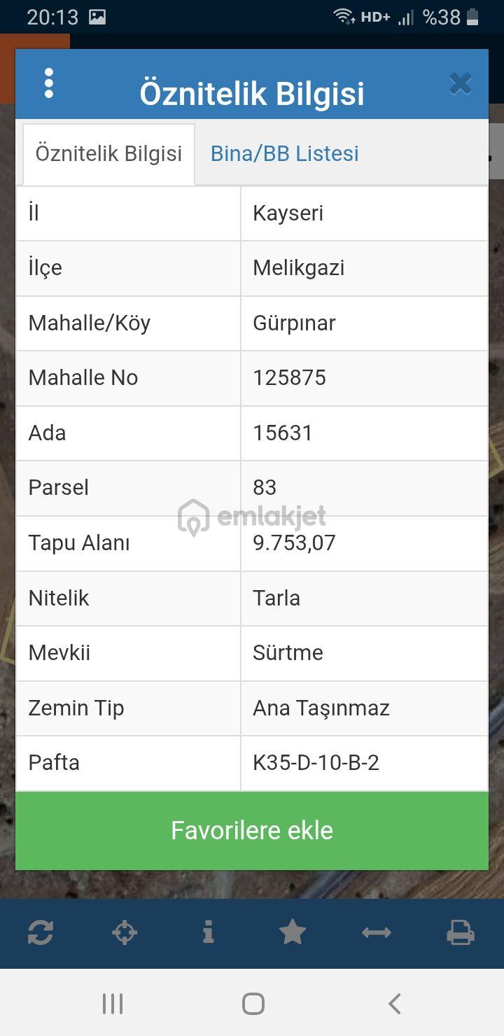 Melikgazi Gürpınarda Satılık Arsa - 6