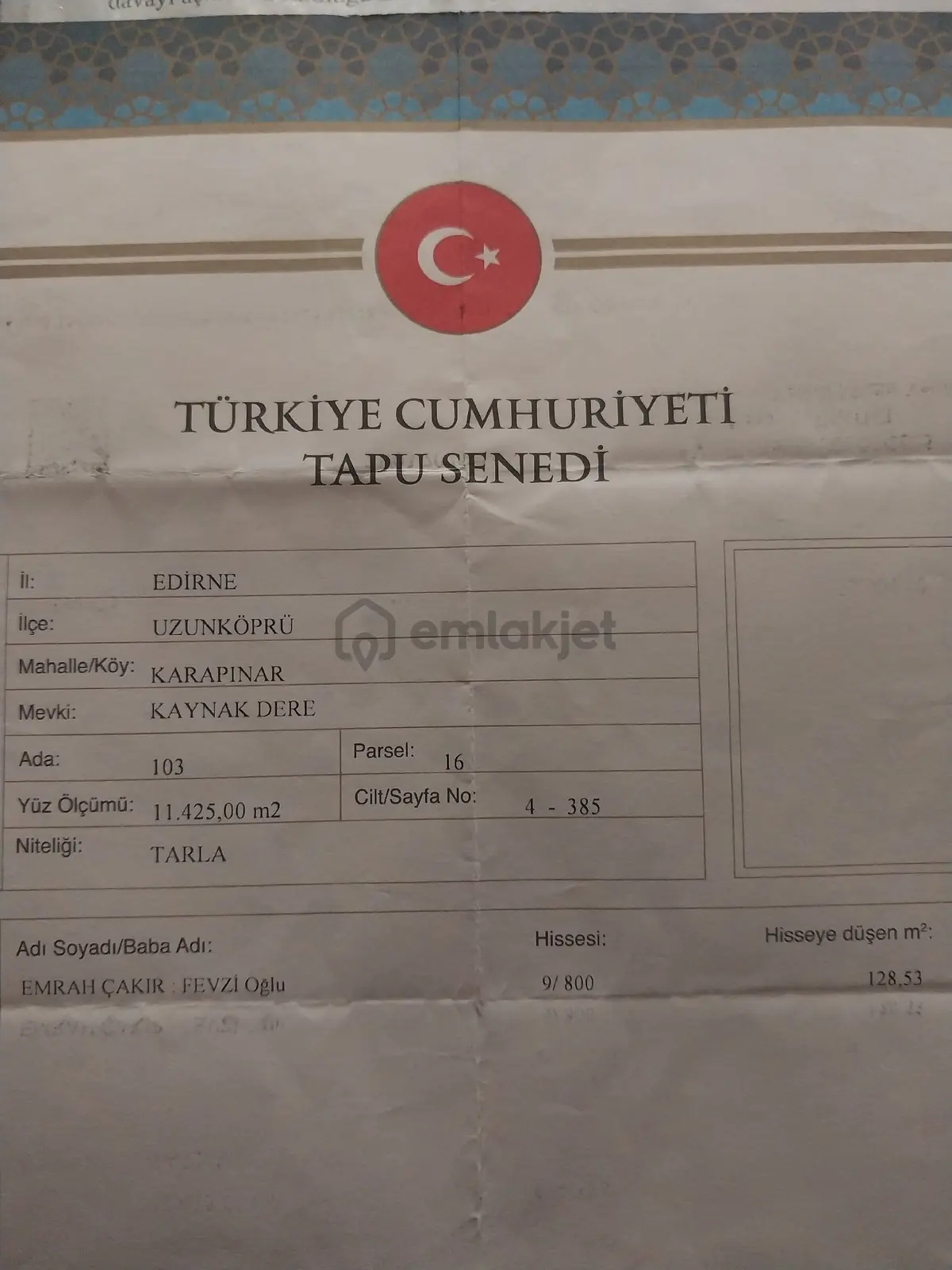Edirne Uzunköprü Satılık Arsa