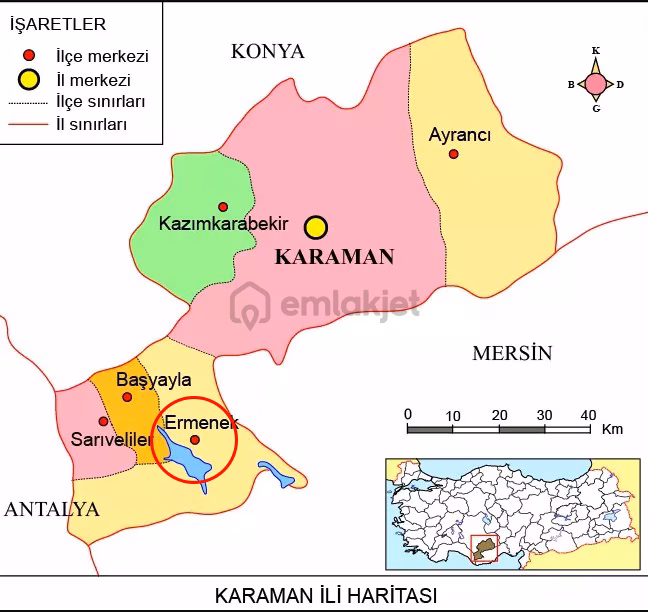 Karaman Ermenek Kazancı Satılık 416m2 Bahçe - 19