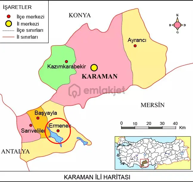 Karaman Ermenek Kazancı Satılık 5519m2 Tarla - 21