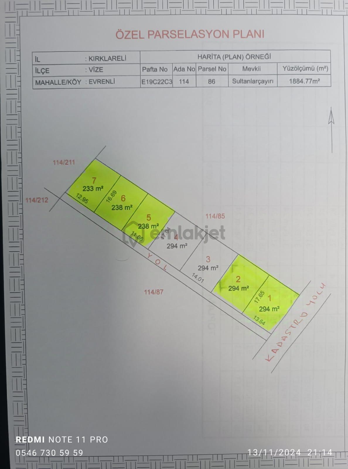 Çakıllı Evrenli 114 86 Parselde Satılık 292 M2 - 3