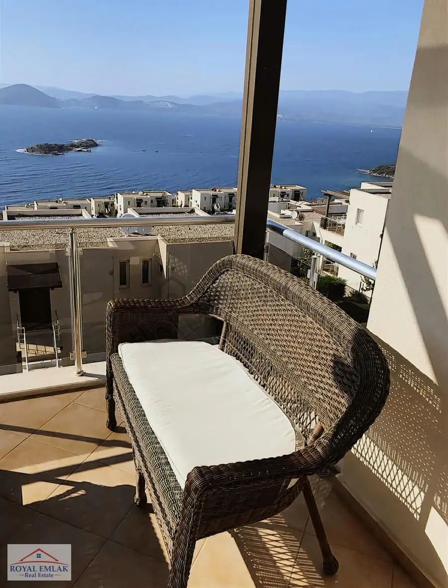 Muğla Bodrum Denize Sıfır Sitede Ful Deniz Manzaralı Daire - 12