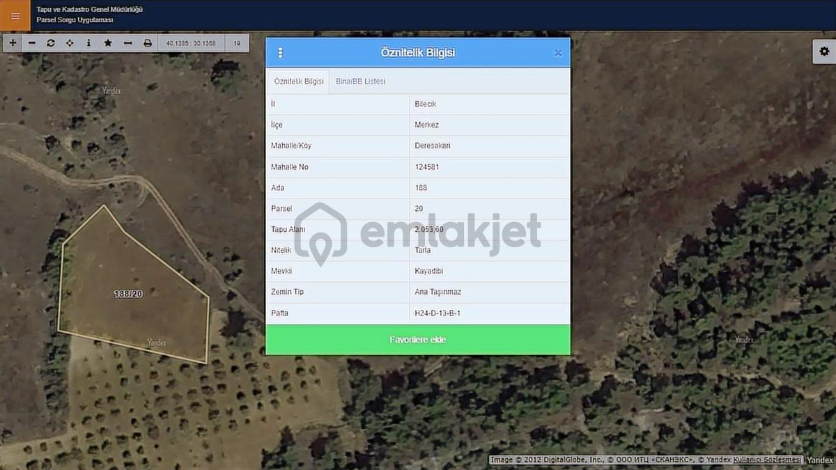 Başkan Emlaktan Satılık Bilecik Deresakarı Köyü 2.053 M2 Tarla - 21