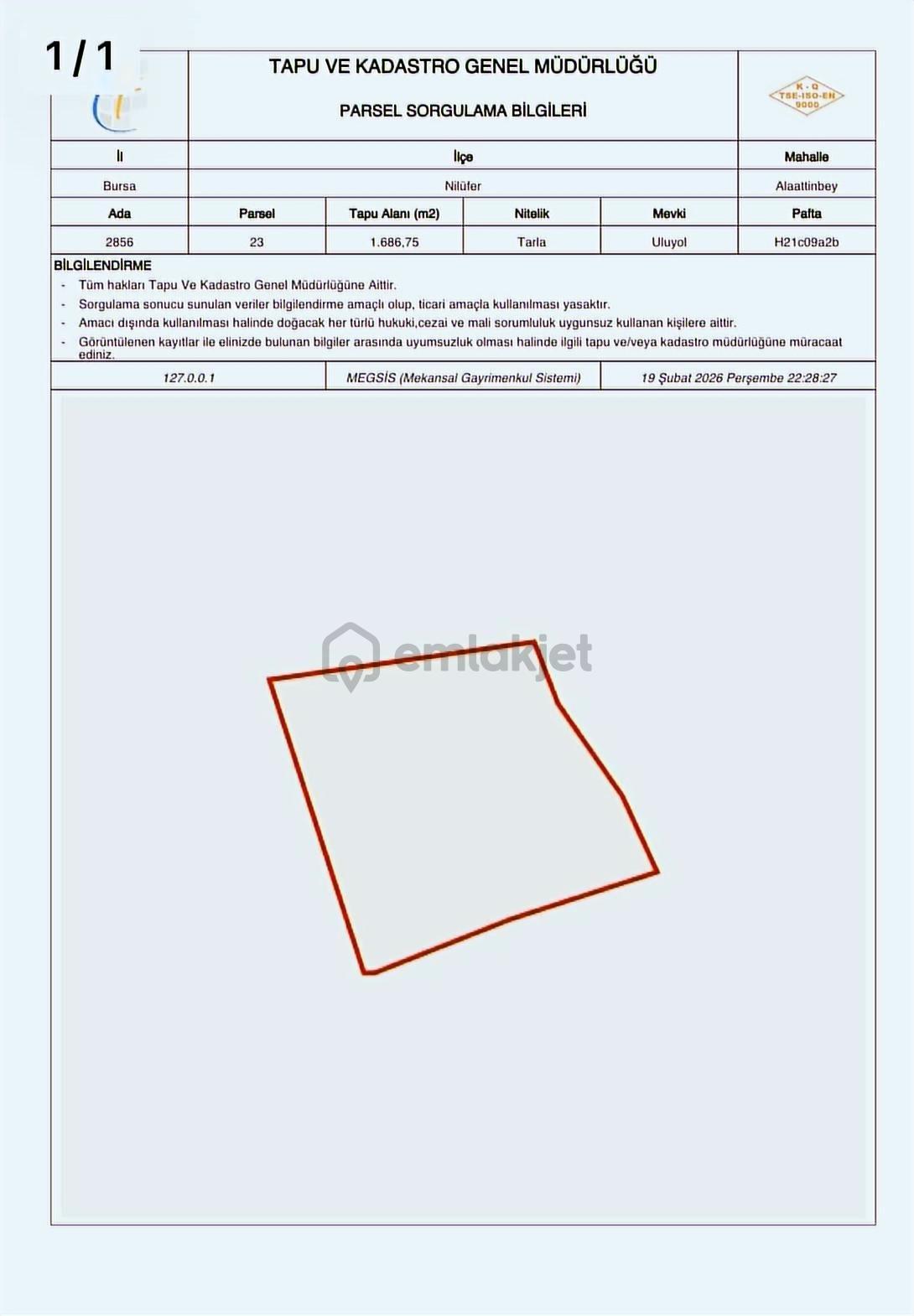 K2 Pera'dan Alaaddinbey 1686 M2 Kiralık Tarla - 4
