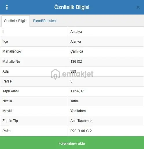 Alanya Çamlıca Yanıkdam Da Satılık 1856 M2 Tarla - 2