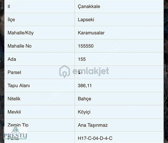 Prestijden Çanakkale Lapseki Karamusalar Köyü Satılık Bahçeler - 2
