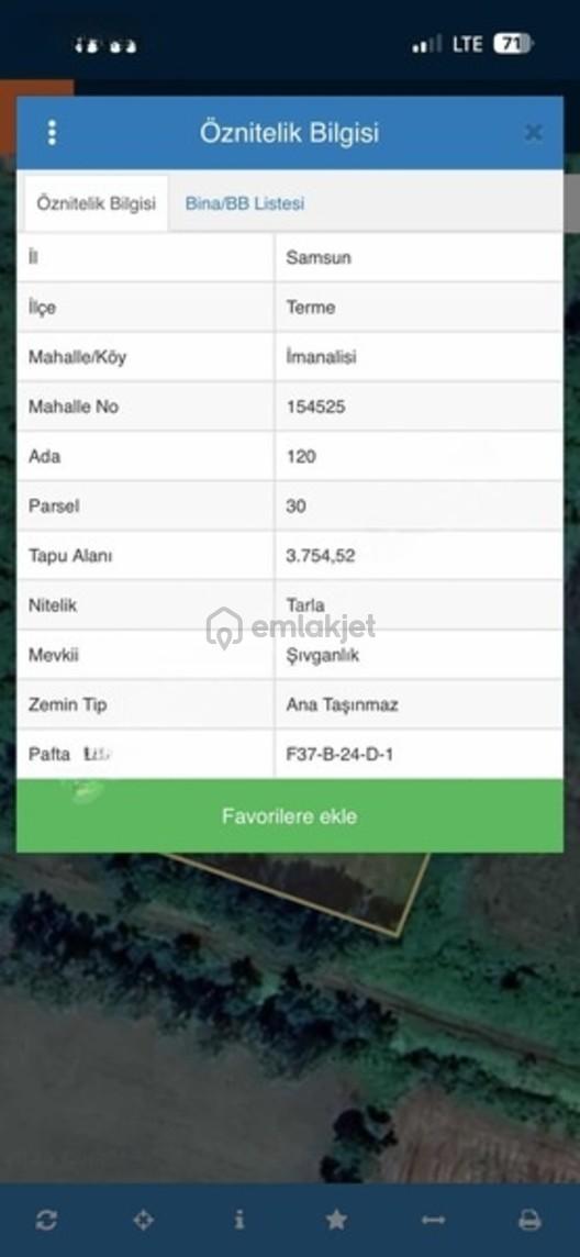 Öz-emmaxdan Terme İmanalisi Köyünde 3754 M2 Satılık Tarla - 6