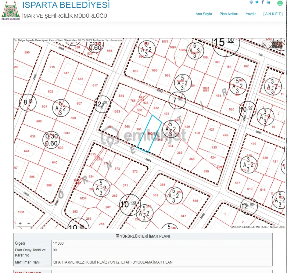 Yedişehitler Mahallesinde 2kat İmarlı 0,40 Oturumlu Satılık Arsa