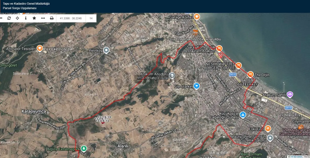Atakum Alanlı'da Plan İçinde 5214 M2 Tek Tapu Satılık Arsa - 2