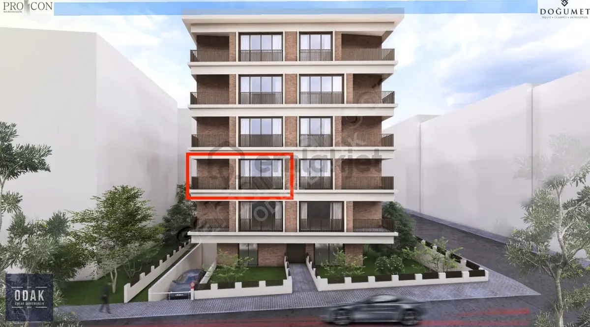 Odak'tan Şifa Sokak Köşesinde Projeden Balkonlu Ara Kat