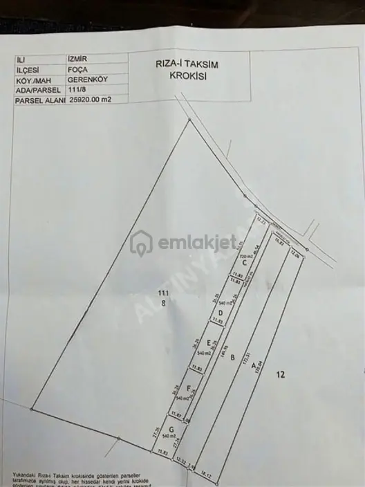 Foça Gerenköyde 540 M2 Bahçe Acil Satılıktır - 29