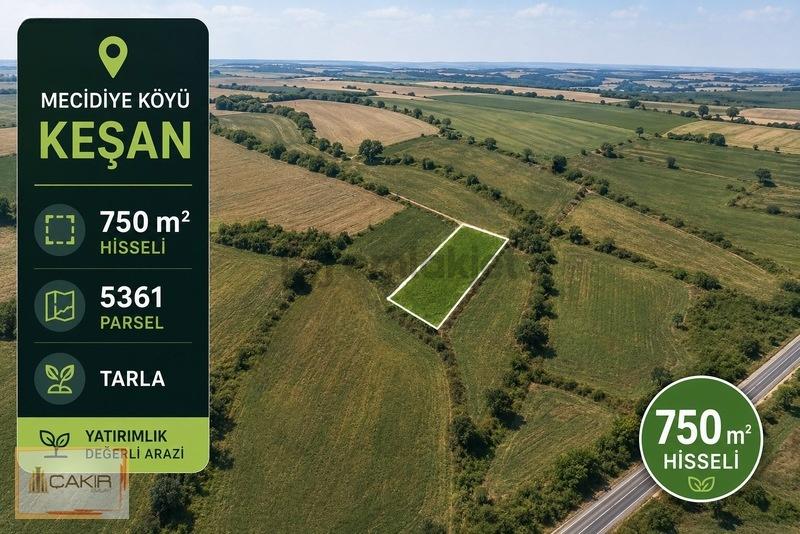 Edirne Keşan Mecidiye'de 750 M² Hisseli Satılık Yatırımlık Tarla - 2