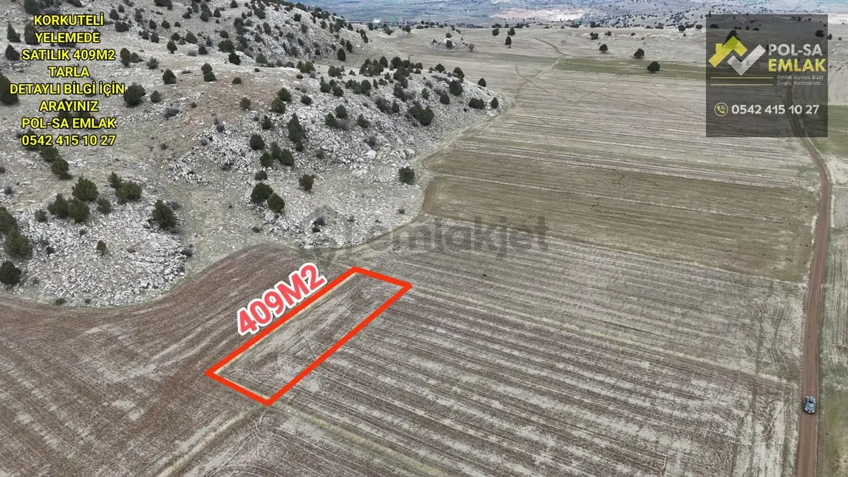 Korkuteli Yelemede Satılık 409m2 Tarla - 2