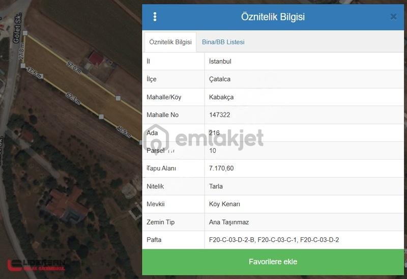 Çatalca Kabakça'da Satılık 1.792 M² Asfalt Kenarı Tarla - 11