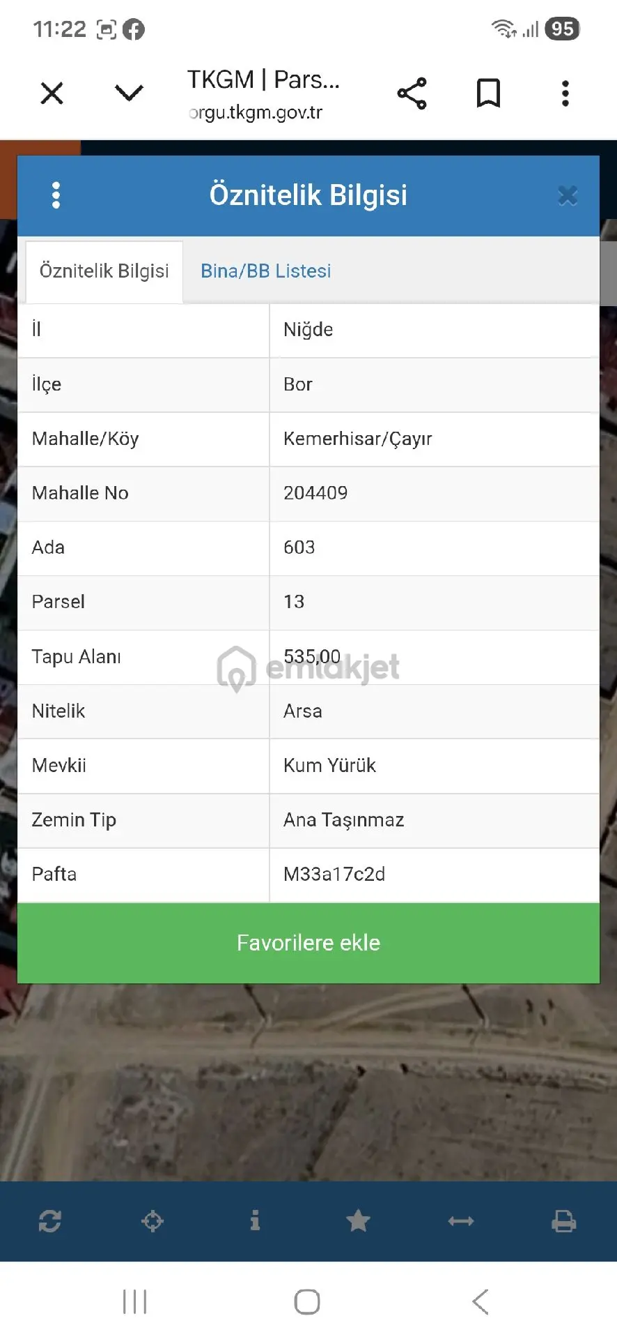Niğde Bor Kemerhisar/çayır Da Satılık Villa Arsası