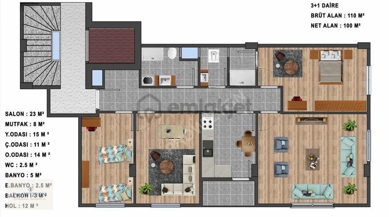 Süper 3+1 Ebeveyn Banyolu - 3