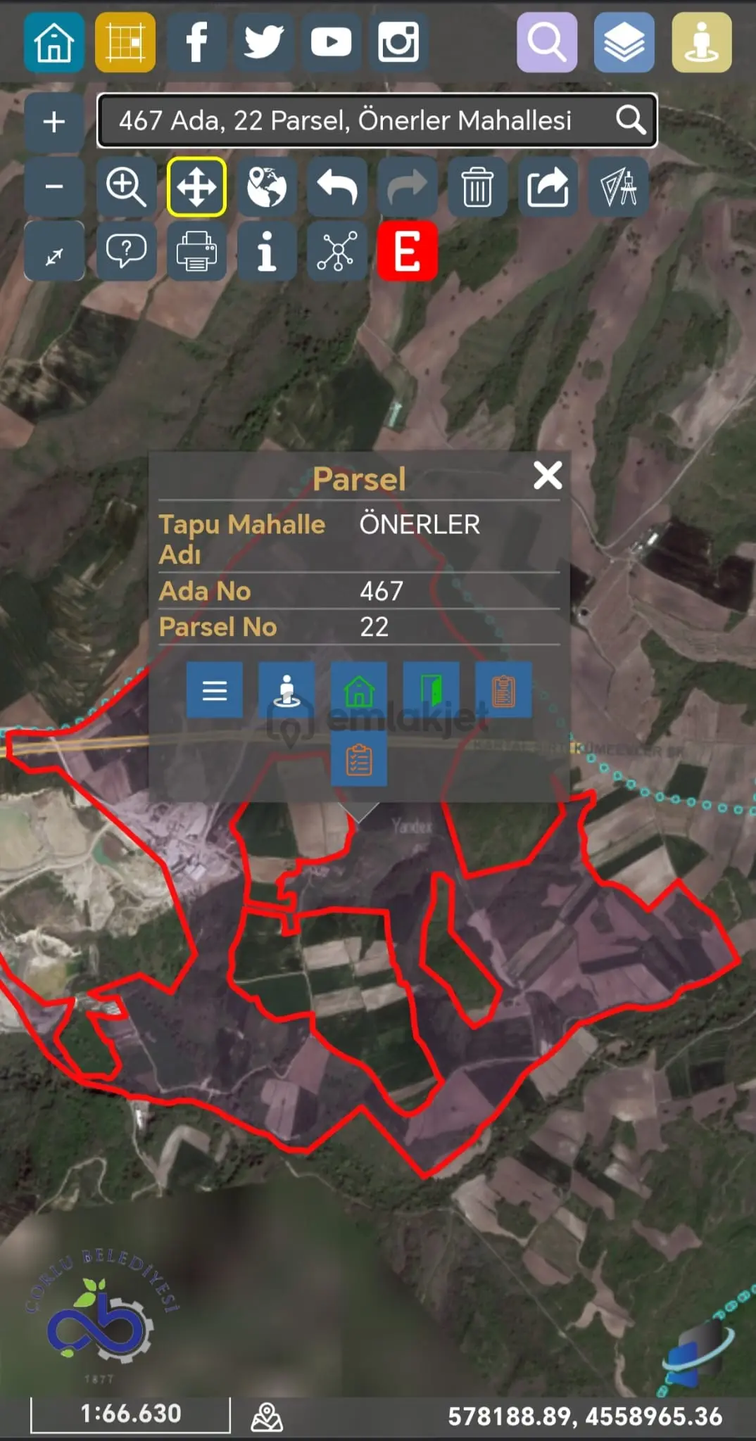 Turyap'tan Çorlu Önerler'de Satılık 3212 M2 Tarla Hissesi - 3