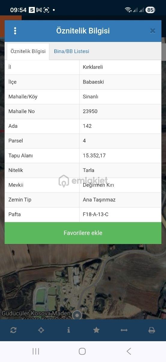 Satılık Tarla Babaeski Sinanlıda 1.080 M² - 4
