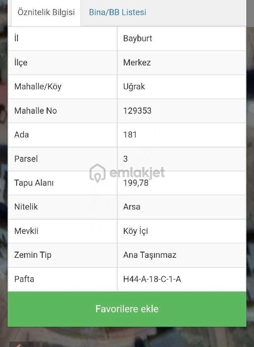 Bayburt Merkez Uğrak'da 200 M2 Satılık Arsa - 5