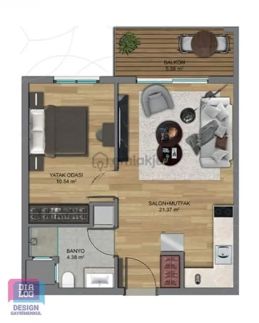Park Yaşam Atlantis'te Kiralık 1+1 - 17