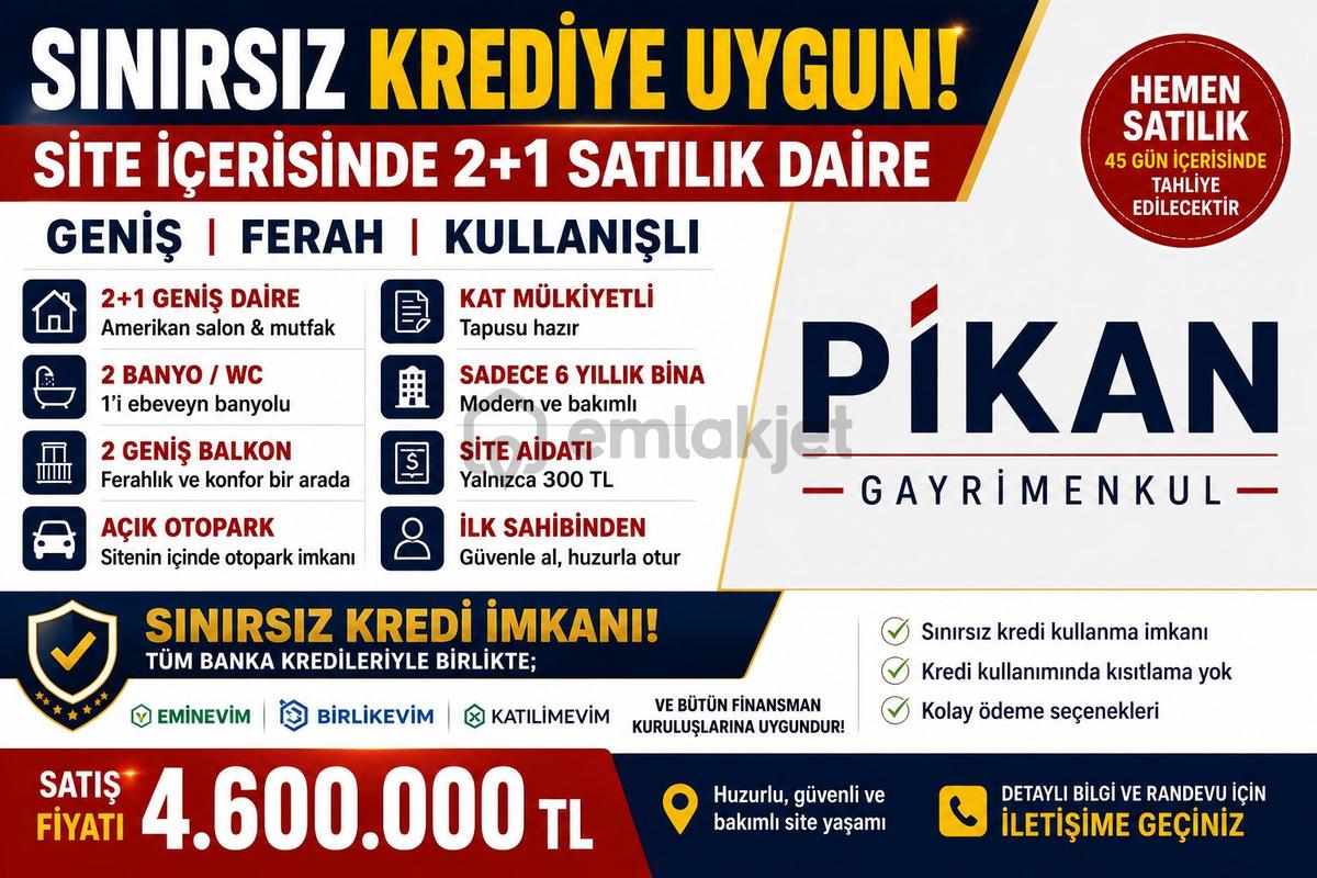 Sınırsız Kredi İmkanı ! 2+1 Ebeveyn Banyolu Daire