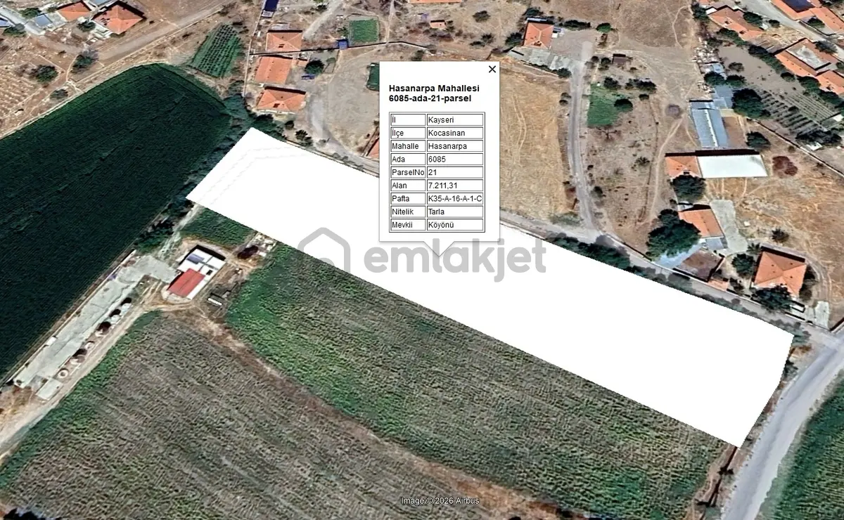 Kayseri Hasanarpa'da Yatırımlık Tarla