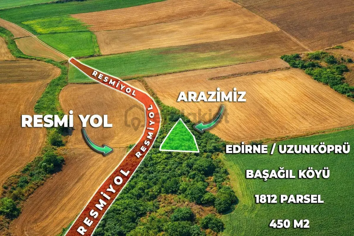 Uzunköprü Başağıl Mahallesinde Tek Tapu 450 M2 Satılık Tarla - 7