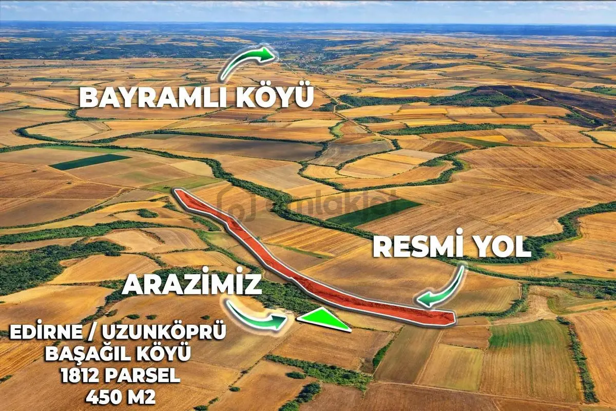 Uzunköprü Başağıl Mahallesinde Tek Tapu 450 M2 Satılık Tarla - 6