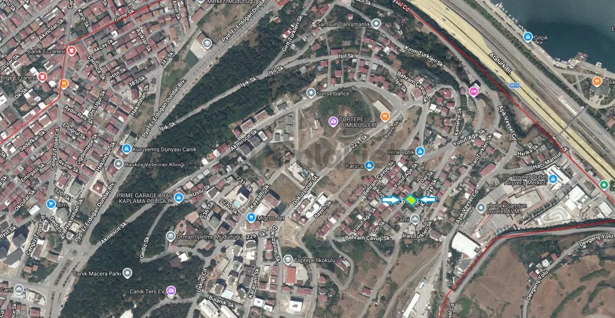 Canik Toptepe' De Toplu Ulaşıma Yakın Satılık 160 M2 Arsa