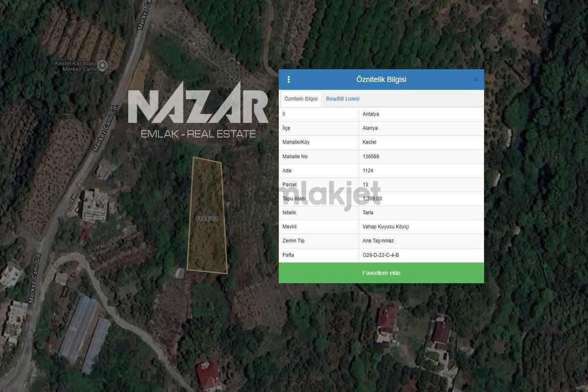 Alanya Kestel’de 1.309 M² Satılık Tarla / Bahçe - 14