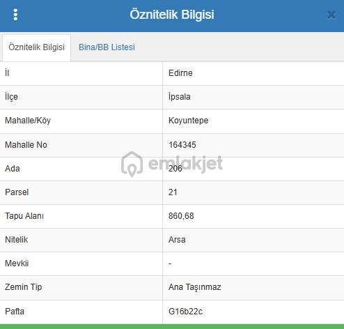 İpsala Koyuntepe'de 860m2 Satılık Arsa ! - 6