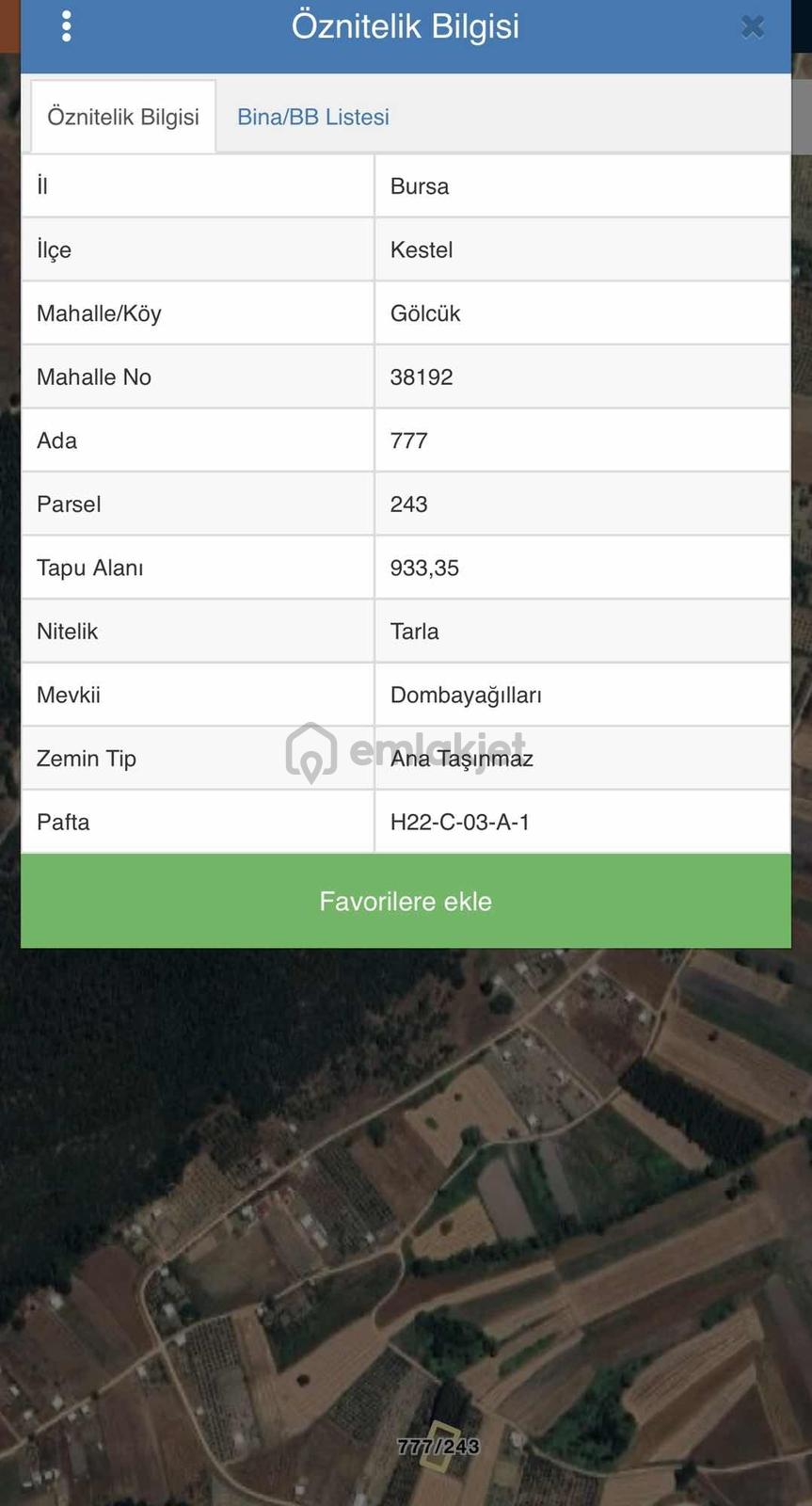 Bursa Kestel Gölcük'te 933 M² Tek Tapu Tarla - 8