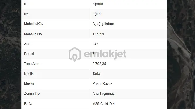 Isparta Aşağıgökdere'de 2.702m2 Satılık Tarla - 4