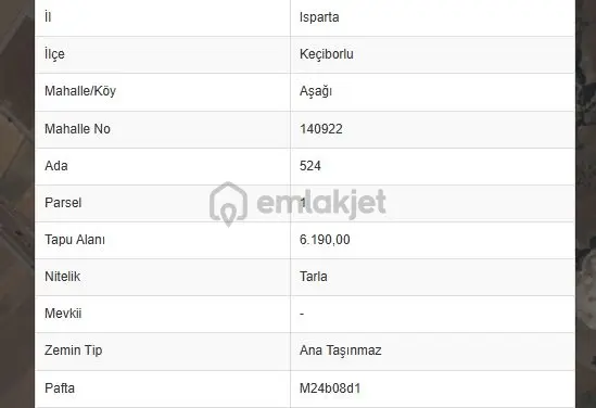 Isparta Keçiborlu'da 6190m2 Satılık Tarla - 4
